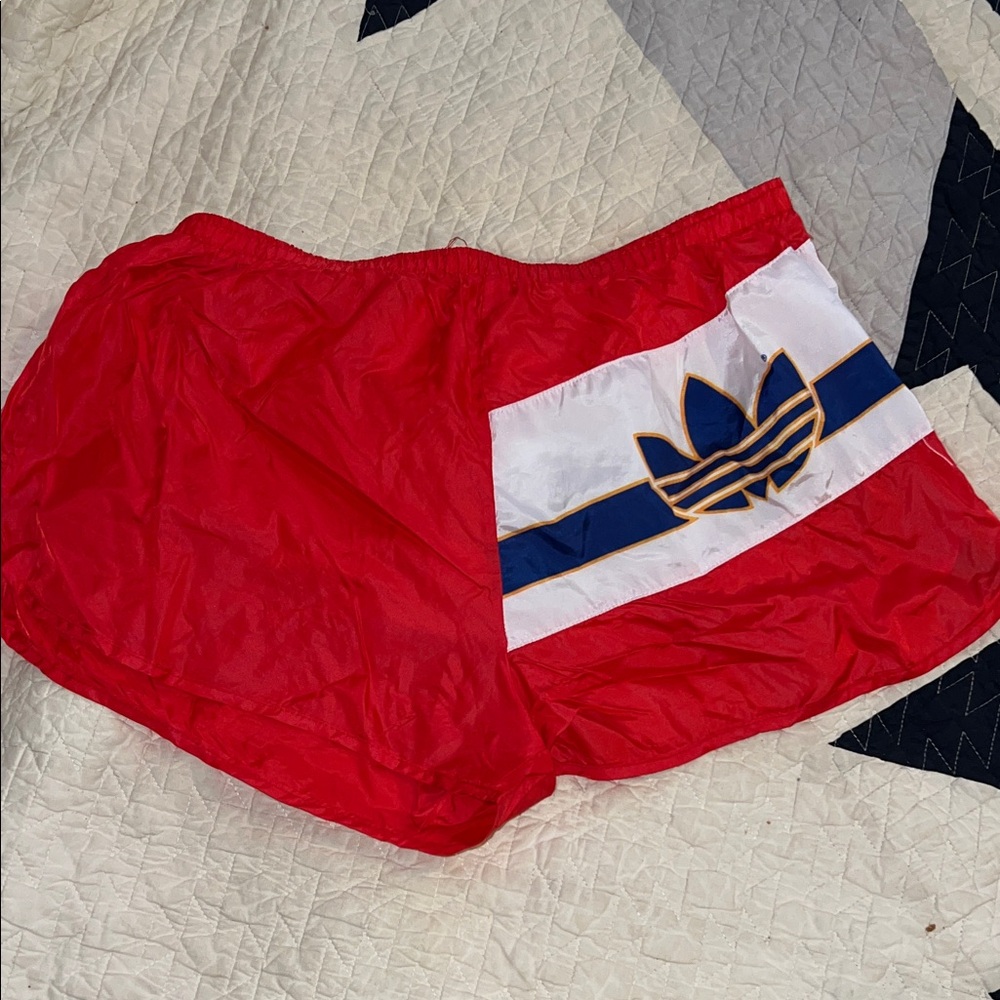 Vintage Adidas made in USA Trefoil running shorts large